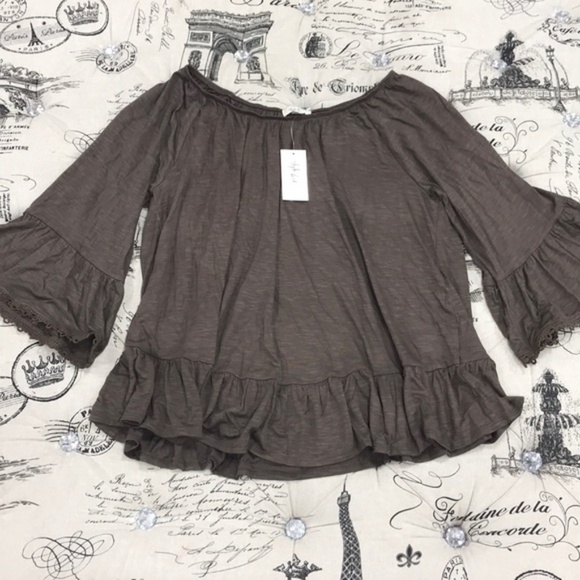 Style & Co Off-The-Shoulder Bell-Sleeve Top - Picture 2 of 4